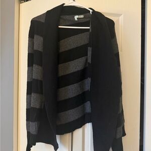 Maurices Black and Gray Striped Cardigan